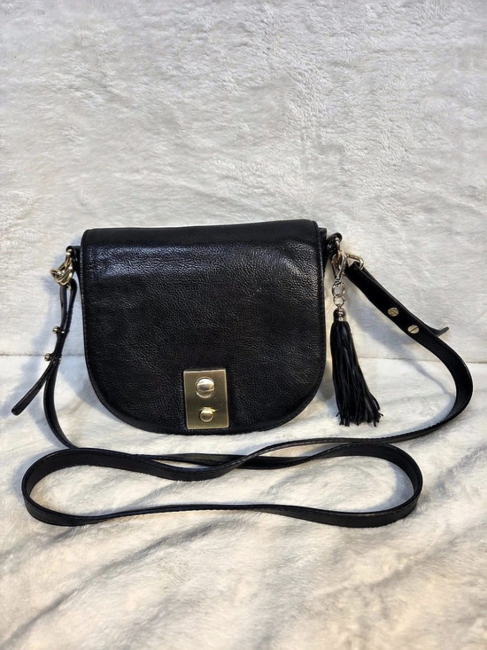 J.CREW Leather Crossbody Bag in Black